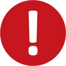 An exclamation mark in a circle