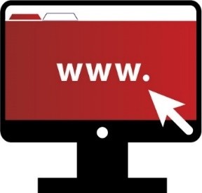 A computer icon with www on the screen