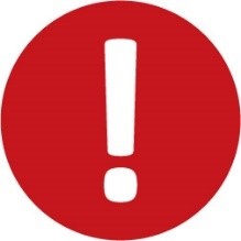 An exclamation mark in a circle